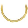 Image 6 : Vintage 18K Gold 17" Bezel Diamond Wide Textured Flared Wavy Link Chain Necklace