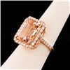 Image 3 : 7.76 ctw Morganite and 0.91 ctw Diamond 14K Rose Gold Ring