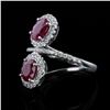 Image 2 : 2.39 ctw BURMESE Ruby and 0.48 ctw Diamond Platinum Ring (GIA CERTIFIED)