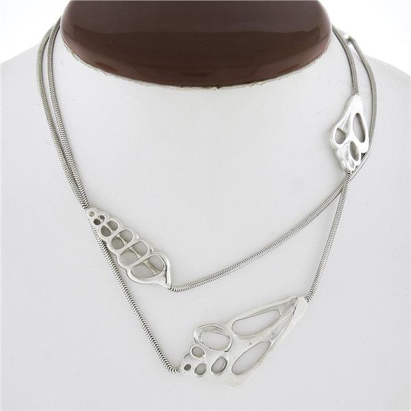 Tiffany & Co. Angela Cummings Silver Seashell 29.5" Snake Link Chain Necklace