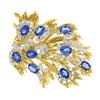 Image 1 : Jack Gutschneider Handmade 18k Gold 16.5 ctw Tanzanite Diamond Large Flame Brooc