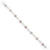 Image 6 : 18k White Gold 6.75" Natural Diamond & Lab Grown Ruby Open Link Tennis Bracelet