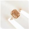 Image 3 : NEW 14k Rose Gold 3.13 ctw Emerald Cut Morganite Solitaire Twisted Wire Work Rin