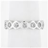 Image 1 : New Platinum 0.52 ctw Round Burnish Set Diamond Stackable Hexagon Shape Band Rin