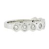 Image 5 : New Platinum 0.52 ctw Round Burnish Set Diamond Stackable Hexagon Shape Band Rin