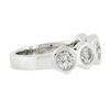 Image 5 : New Platinum 1.32 ctw Round Burnish Set Diamond Stackable Hexagon Shape Band Rin