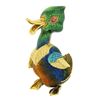 Image 1 : Vintage 18k Gold Multicolor Enamel Detailed Textured Ruby Eye Duck Pin Brooch