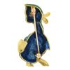 Image 3 : Vintage 18k Gold Multicolor Enamel Detailed Textured Ruby Eye Duck Pin Brooch
