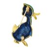 Image 4 : Vintage 18k Gold Multicolor Enamel Detailed Textured Ruby Eye Duck Pin Brooch