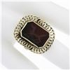 Image 3 : Vintage Handmade 14k Gold Rectangular Carved Intaglio Carnelian Cocktail Ring