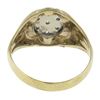 Image 2 : Men's 10K Two Tone Gold 0.10 ctw Single Prong Diamond Matte Finish Cluster Ring