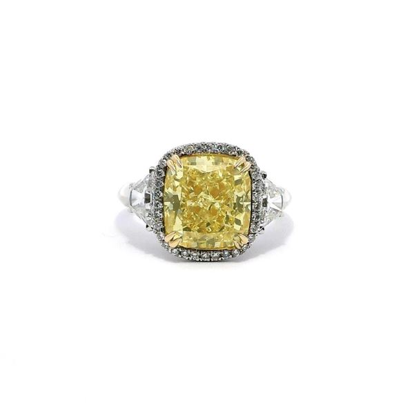 Platinum Fancy Yellow Diamond Ring