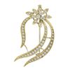 Image 1 : 18k Yellow Gold 0.70 ctw Round Brilliant Cut Diamond Open Work Floral Pin Brooch