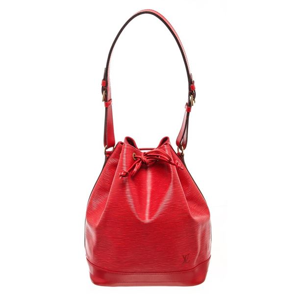 Louis Vuitton Red Epi Leather Noe Shoulder Bag