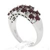 Image 9 : 18K White Gold 2.65 ctw Square Ruby & Baguette Diamond Checkerboard Cocktail Rin