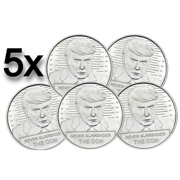 Donald Trump Mugshot Fine Silver Coin BUNDLE (5)