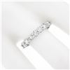 Image 3 : NEW Platinum 1.12 ctw Round Shared Prong Diamond Low Profile Wedding Band Ring