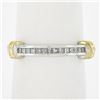 Image 8 : 14K Two Tone Gold 0.25 ctw Princess Cut Channel Set Diamond Stackable Band Ring