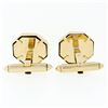 Image 4 : Men's 14k Gold Square Black Onyx Infinite Octagon Cuff Links & 3 Button Stud Set