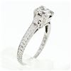 Image 9 : Antique Art Deco Platinum.80 ctw European Diamond Engraved Scroll Engagement Rin