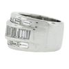 Image 4 : Platinum 3 Row 4 ctw Channel Set Straight Baguette Diamond 13.2mm Wide Band Ring