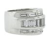 Image 5 : Platinum 3 Row 4 ctw Channel Set Straight Baguette Diamond 13.2mm Wide Band Ring