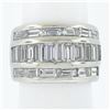 Image 9 : Platinum 3 Row 4 ctw Channel Set Straight Baguette Diamond 13.2mm Wide Band Ring
