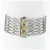 Image 2 : 18k White Gold 6.65 ctw 6 Row Diamond by the Yard Wide Flexible Statement Bracel