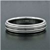 Image 2 : Men's Solid.950 Platinum 5mm Classic Dual Milgrain Polished Band Ring Size 11