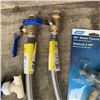 Image 2 : NEW WATER HEATER CONNECTOR WITH SHUT OFF (2), 90 DEGREE RV WATER FAUCET AND TWO STOP WASTE ADAPTERS
