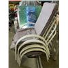Image 2 : SET OF 4 STACKING PATIO CHAIRS WITH CUSHIONS