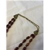Image 2 : VINTAGE DOUBLE STRAND W/ SEMI PRECIOUS STONE BEADS NECKLACE