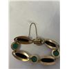 Image 2 : VINTAGE BLACK AND GREEN STONE BRACELET WITH SAFETY CHAIN