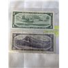Image 2 : 2 CANADIAN 1954 BILLS FIRST YEAR QUEEN ELIZABETH II PICTURE ON BILLS $1 AND $10