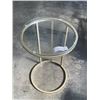 Image 2 : ROUND MODERN GLASS TOP SIDE TABLE AND STORAGE HASSOCK