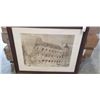 Image 1 : ANTIQUE FRAMED BLACK AND WHITE WATERCOLOR, 'THE HIBERNIAN BANK LIMITED DUBLIN" 33X28 INCH