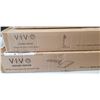 Image 2 : VIVO DUAL VERTICAL MONITOR EXTRA TALL DESK MOUNT, SINGLE MONITOR DESK STAND, AND VIVO UNDER DESK KEY