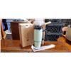 Image 1 : 2 NEW 30OZ DUAL INSULATED TUMBLERS WITH STAINLESS STRAWS