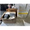 Image 1 : 6 KITCHEN BINS AND BOX OF PLASTIC AND GLASS FOOD CONTAINERS