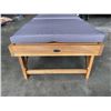 Image 2 : BRAND NEW PATIO FLARE ACACIA WOOD FOLDING PATIO SUN LOUNGER WITH GREY CUSHION, RETAIL $399, NEW IN B