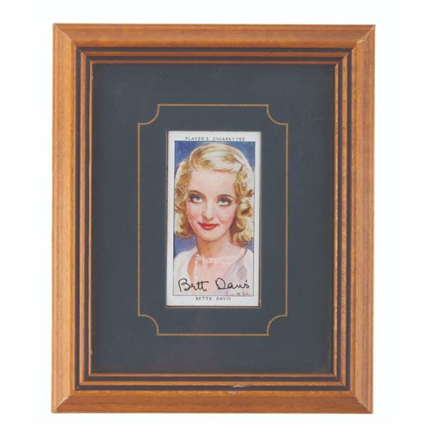 A Framed Bette Davis Player's Cigarette Card.