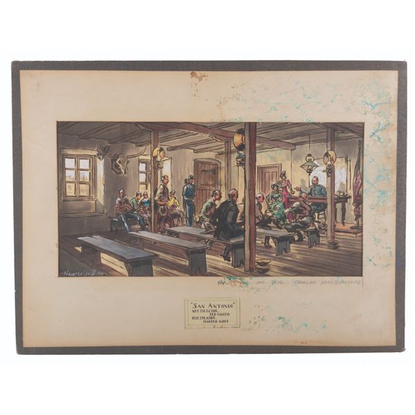 Harper Goff "San Antonio" Original Art.