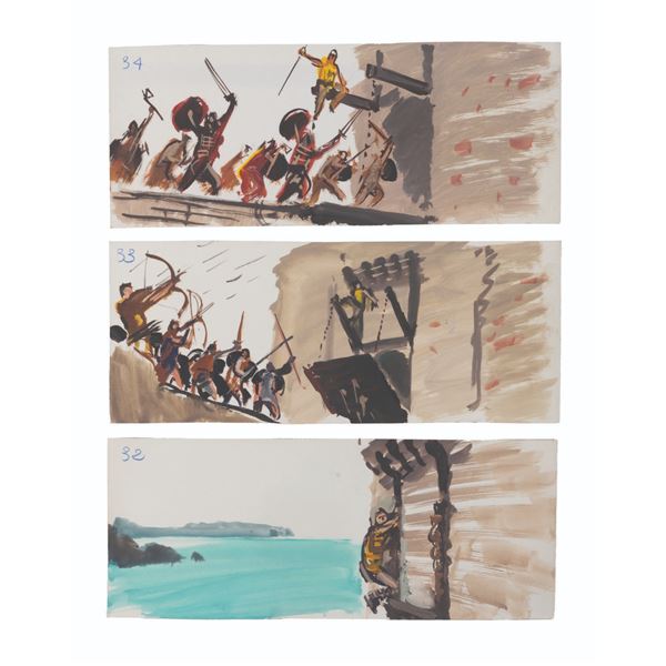 "The Vikings” Castle Siege Storyboard Art.