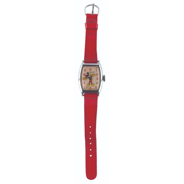 A 1940s Mickey Mouse Wristwatch by Ingersoll.
