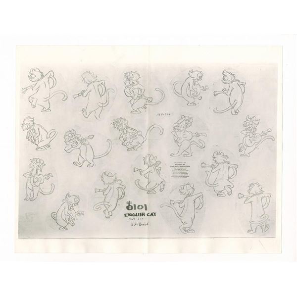 An "Aristocats” Hit Cat Photostat Model Sheet.