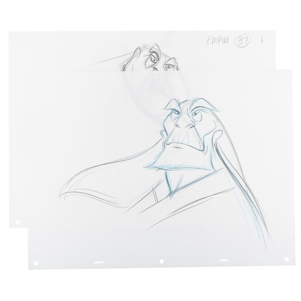 A Pair of "Mulan” Ancestor Production Drawings.