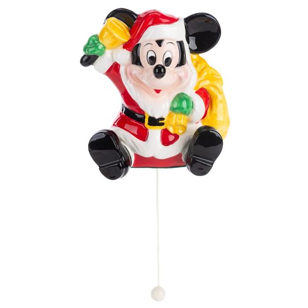 A Santa Mickey Wall Hanging Music Box.