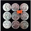Image 1 : Lot Of 9 1972 Canadian Nickel Silver Dollars