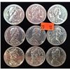 Image 2 : Lot Of 9 1972 Canadian Nickel Silver Dollars