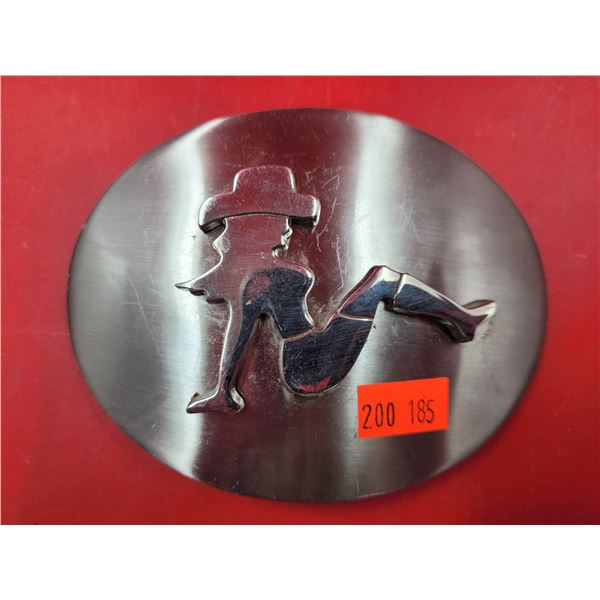 Metal Cowgirl Belt Buckle